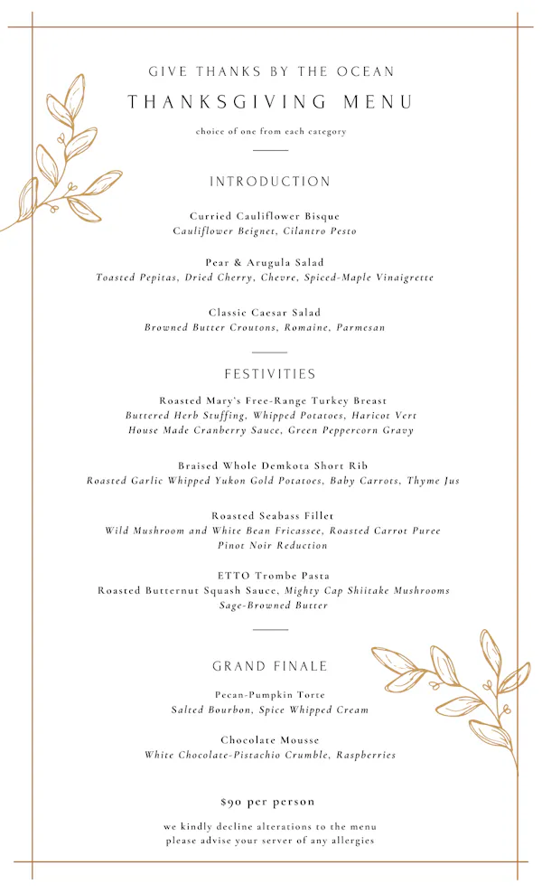 restaurant menu, design