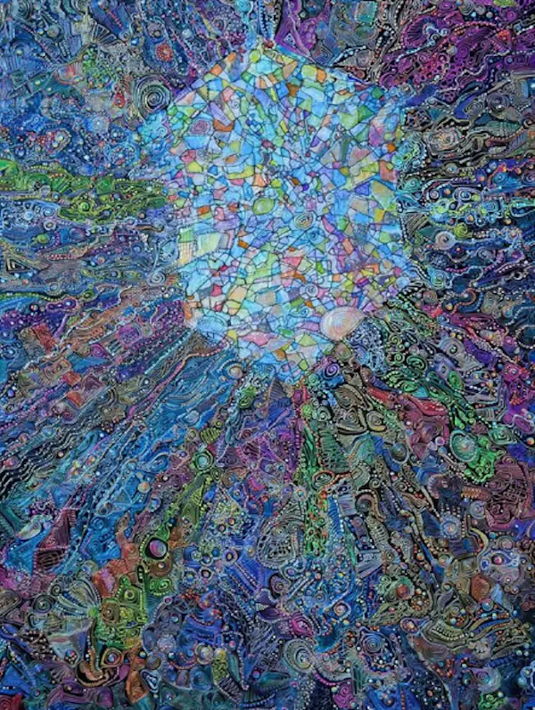 blue, art, visual arts, creative arts, modern art, psychedelic art