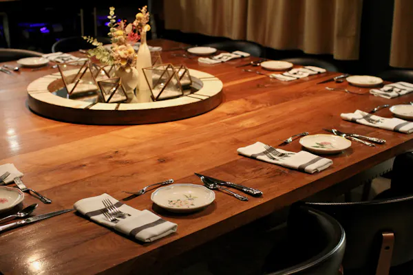 furniture, wood, table, kitchen & dining room table, restaurant, dining room