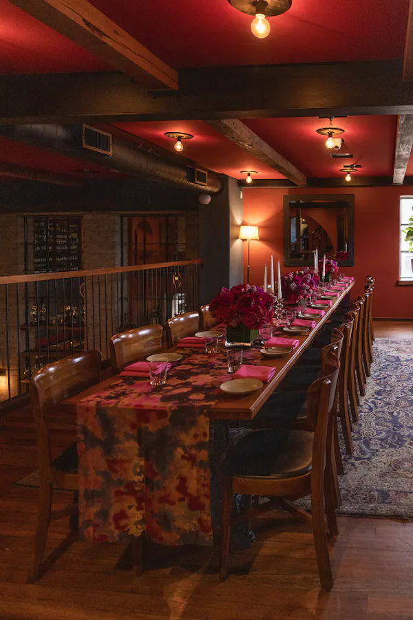 furniture, red, wood, table, flooring, lighting