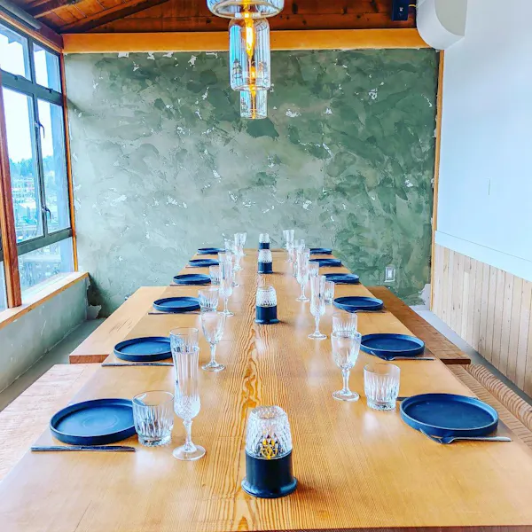 table, furniture, tableware, blue, window, drinkware