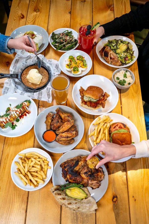 food, tableware, fried food, table, ingredient, finger food