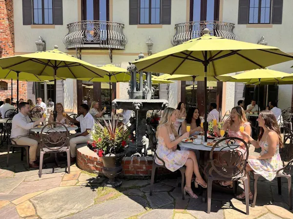 furniture, umbrella, outdoor furniture, chair, outdoor table, restaurant