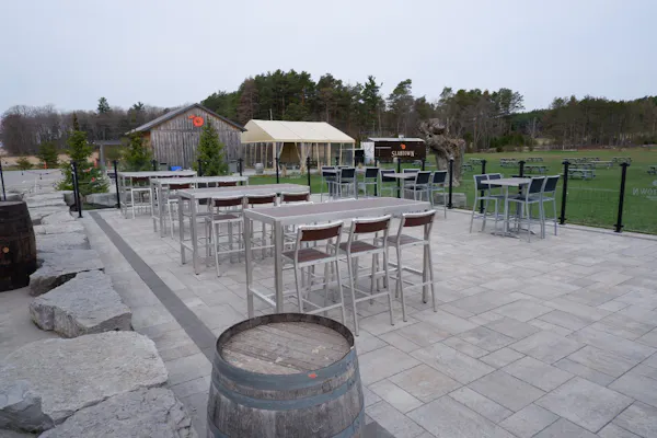 furniture, outdoor furniture, chair, outdoor table, concrete, shade