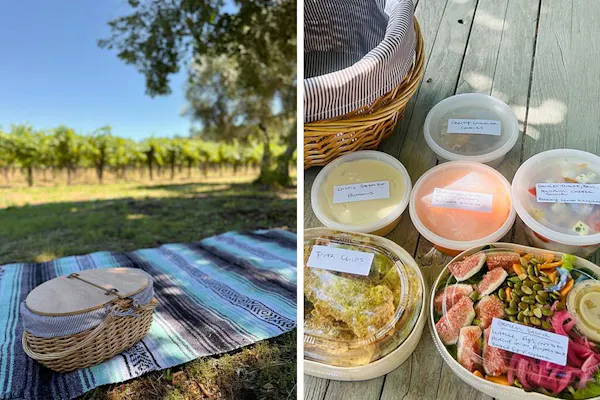 food, ingredient, tableware, basket, produce, picnic