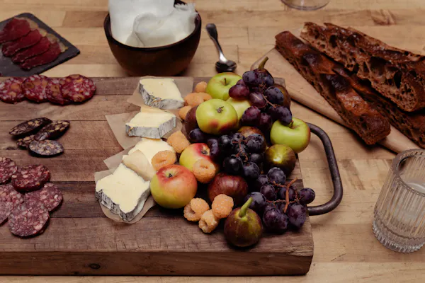 food, ingredient, fruit, tableware, cutting board, produce