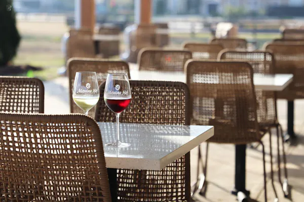 drinkware, stemware, tableware, table, chair, wine glass