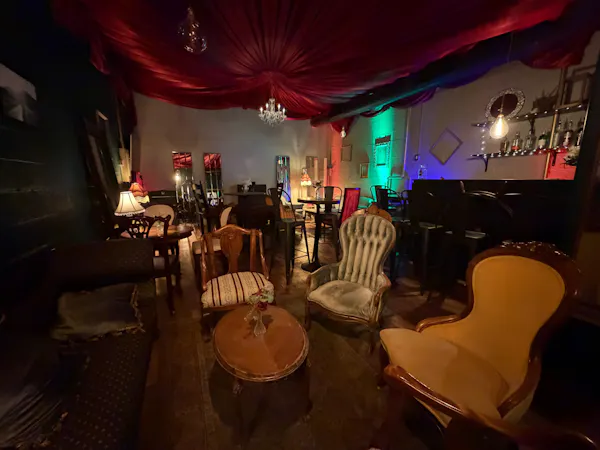 furniture, lighting, chair, room, restaurant, light fixture