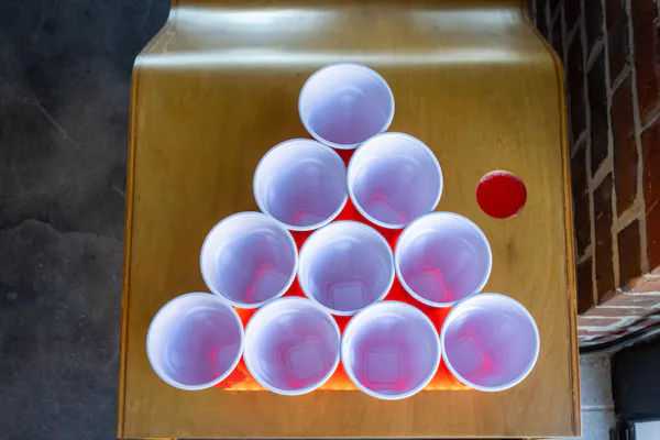red, drinking game, plastic, beer pong, cup