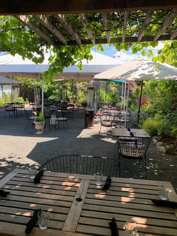 furniture, outdoor furniture, table, chair, umbrella, outdoor table