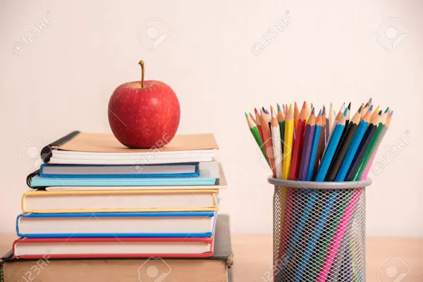 red, office supplies, pencil, apple, natural foods, stationery