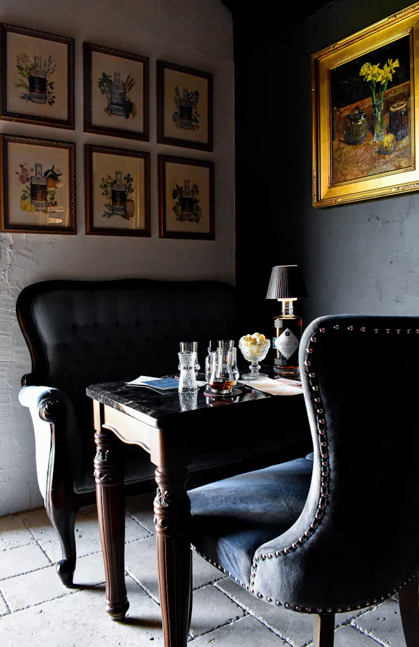furniture, chair, lighting, brown, black, table