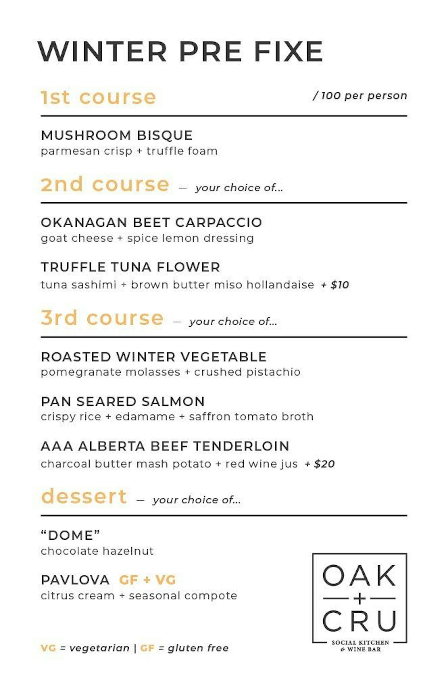 OAK + CRU Social Kitchen & Wine Bar Kelowna, BC Tock