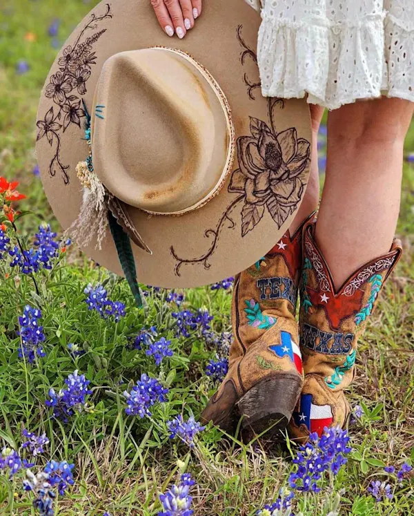 hat, headgear, sun hat, summer, cowboy boot, cowboy hat