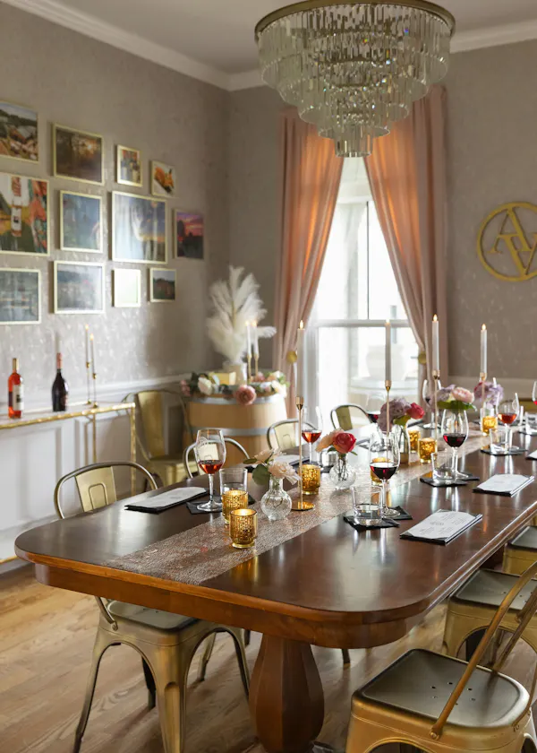 furniture, dining room, wood, chandelier, light fixture, chair