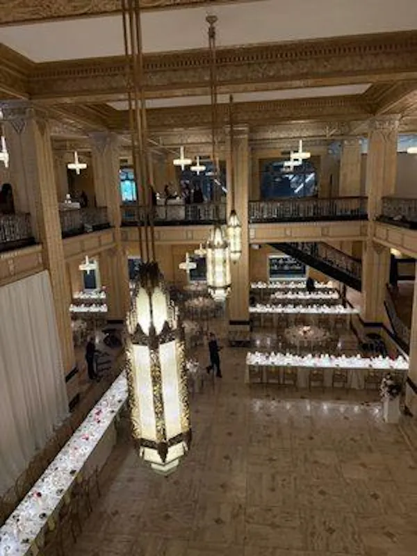ceiling, chandelier, light fixture, lighting, floor, lobby