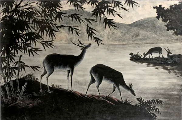 deer, antelope, art, terrestrial animal, painting, wildlife