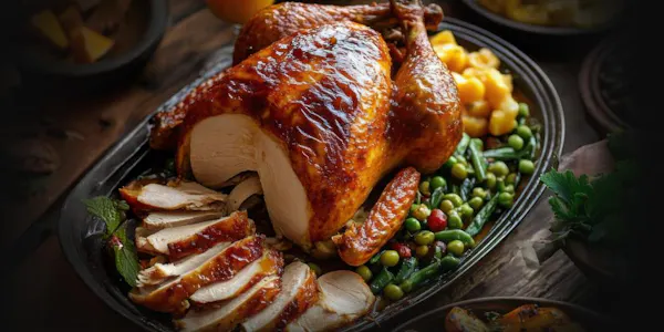 food, meat, roast chicken, roast goose, turkey meat, roasting