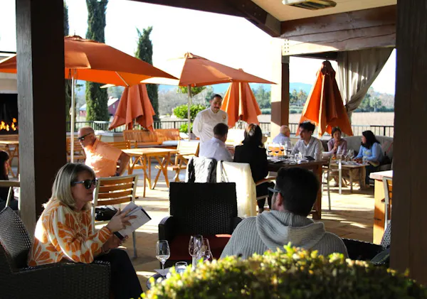 furniture, umbrella, table, chair, restaurant, shade
