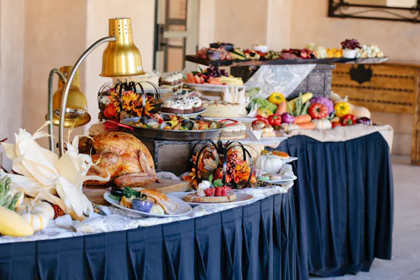 food, tableware, serveware, table, dishware, buffet