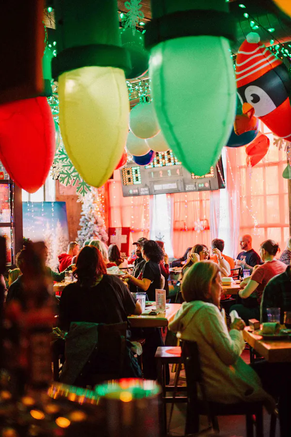 lighting, furniture, balloon, party supply, customer, restaurant