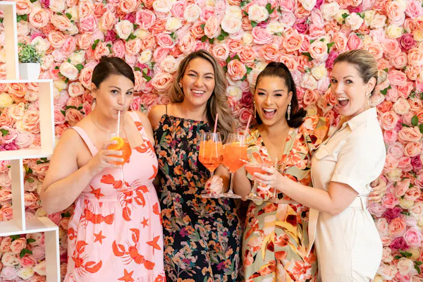 happiness, dress, smile, orange, pink, one-piece garment