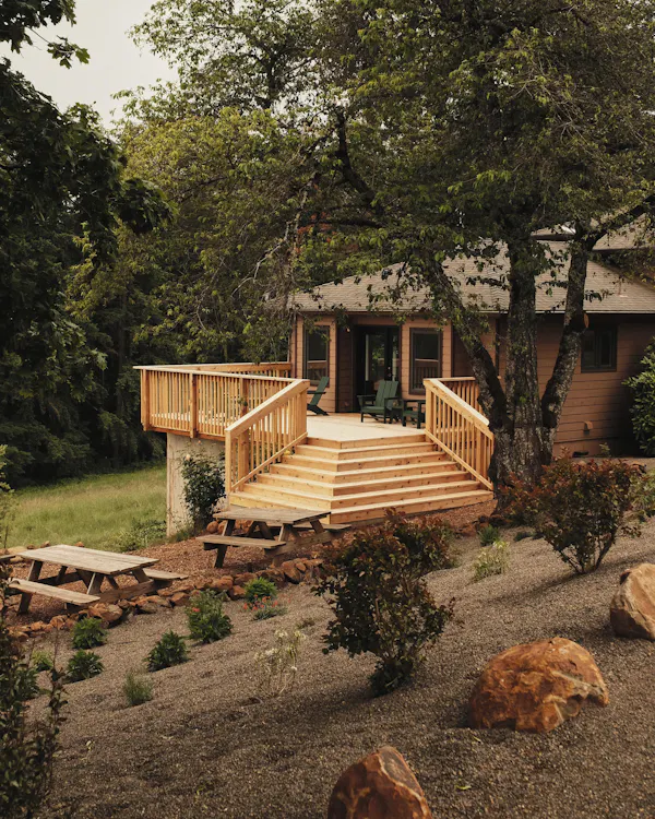 wood, cottage, hardwood, stairs, garden, wood stain
