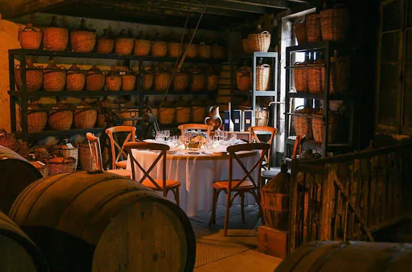 barrel, winery, lighting, wine cellar, chair, light fixture