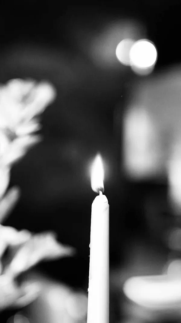 white, monochrome photography, candle, wax, flame, close-up