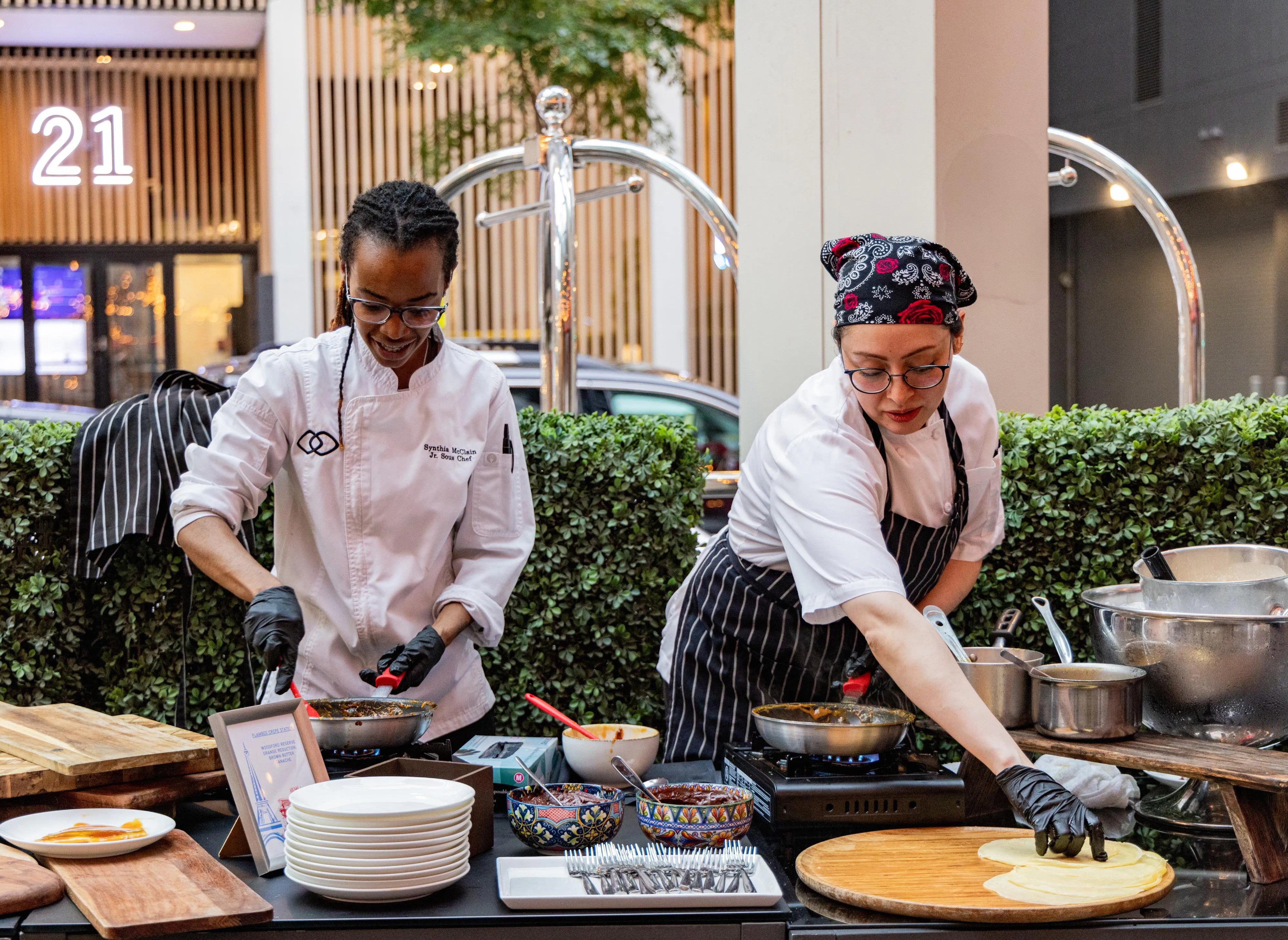 Image of Fête de la Musique showing chef, cook, cooking, food, smile, and apron