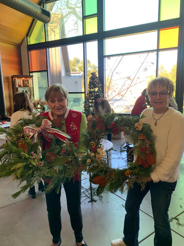 smile, outerwear, jacket, holiday, christmas decoration, flower arranging