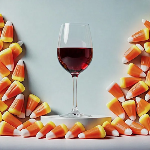 orange, stemware, drinkware, alcoholic drink, candy corn, wine