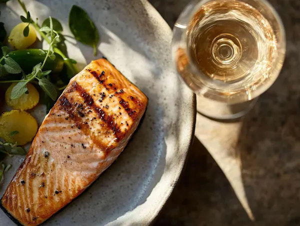 food, tableware, ingredient, salmon, seafood, fish products