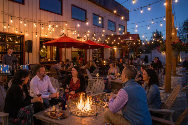 chair, crowd, leisure, restaurant, outdoor furniture, outdoor table