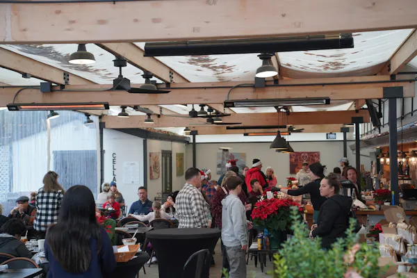 furniture, ceiling, customer, jeans, restaurant, chair