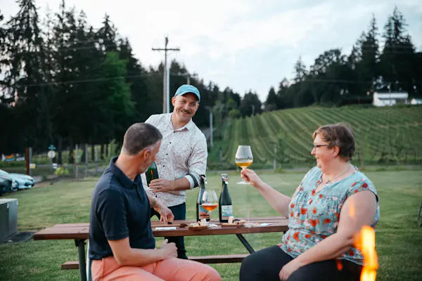 alcoholic drink, drinkware, recreation, leisure, outdoor table, fun