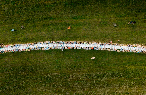 field, crowd