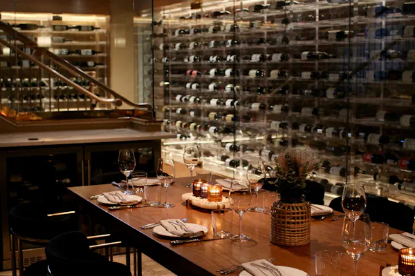 lighting, ceiling, light fixture, stemware, wine cellar, restaurant
