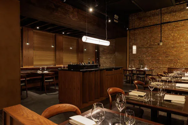 brown, lighting, furniture, light fixture, restaurant, wood stain