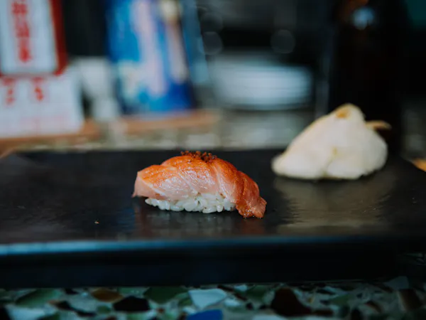 food, sushi, ingredient, tableware, serveware, fish slice