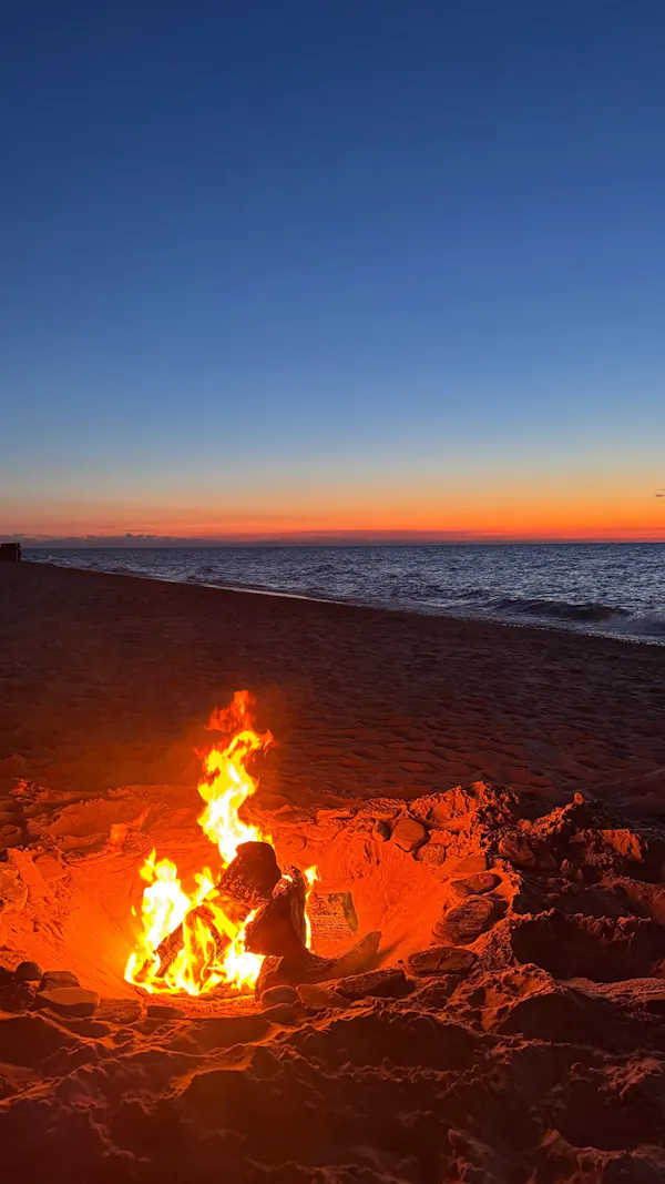 orange, horizon, flame, summer, heat, fire
