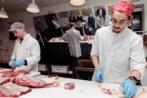 hat, butcher, cook, chef, cap, meat cutter