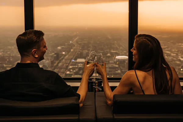 evening, high-rise building, sunset