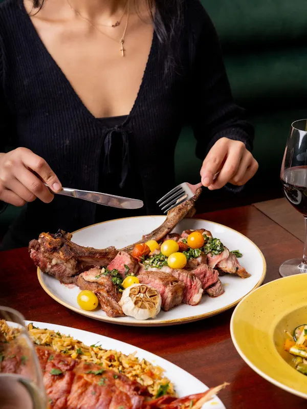 food, tableware, ingredient, cooking, meat, steak