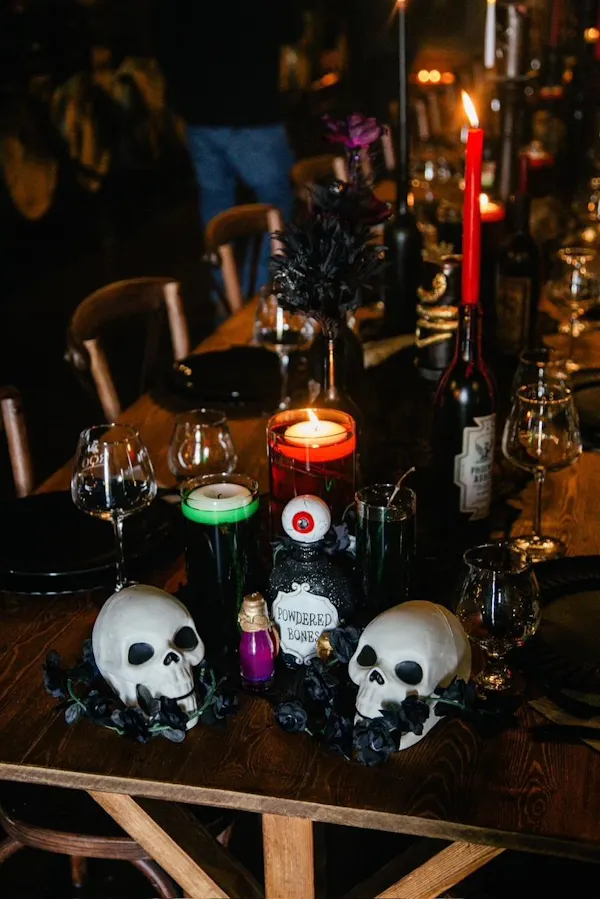 tableware, drinkware, skull, candle, barware, bone