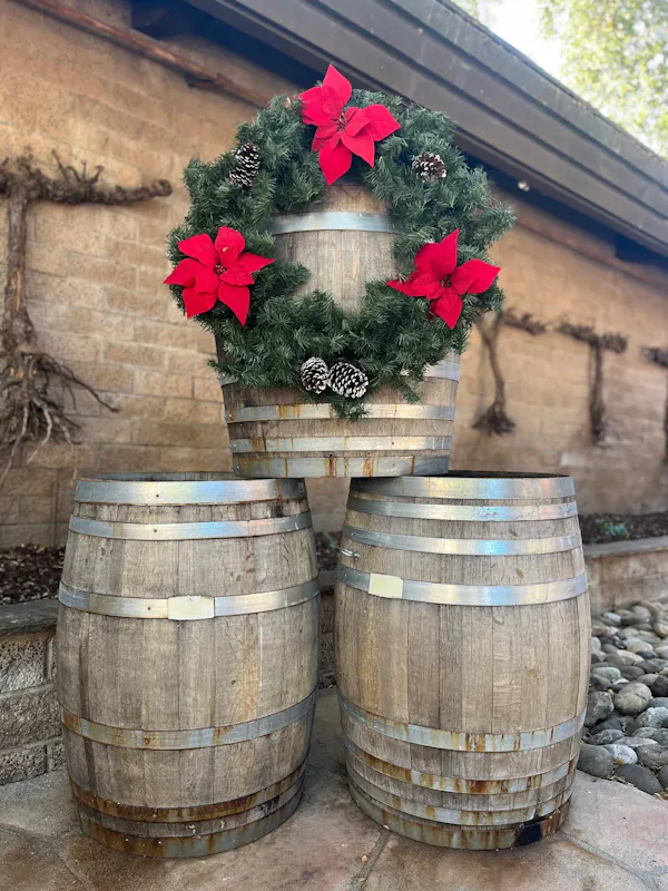 flowerpot, barrel, floristry, wreath, houseplant, flower arranging