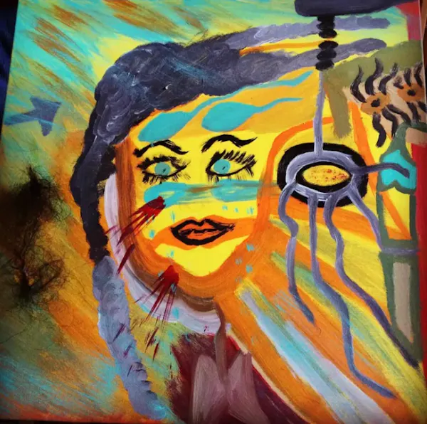 cheek, art, visual arts, yellow, facial expression, orange