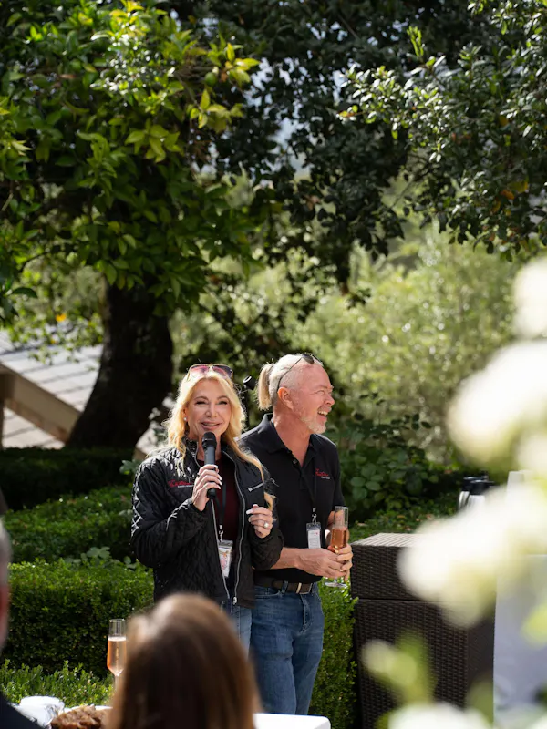 event, smile, coat, blond, public event, leisure