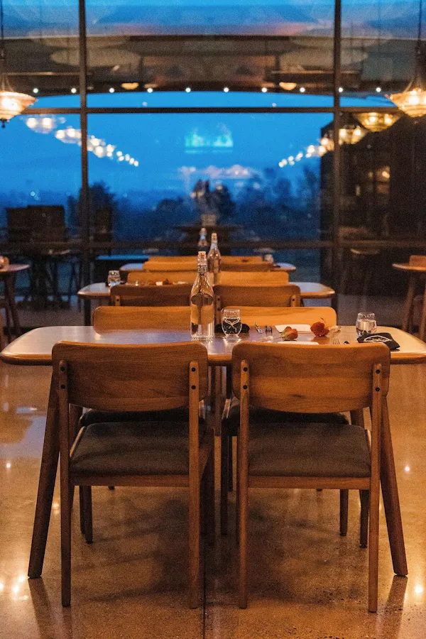 furniture, table, chair, restaurant, ceiling, kitchen & dining room table