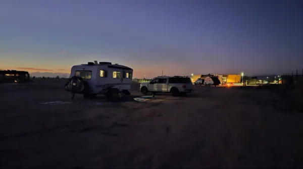 night, truck, dusk, evening, recreational vehicle, van